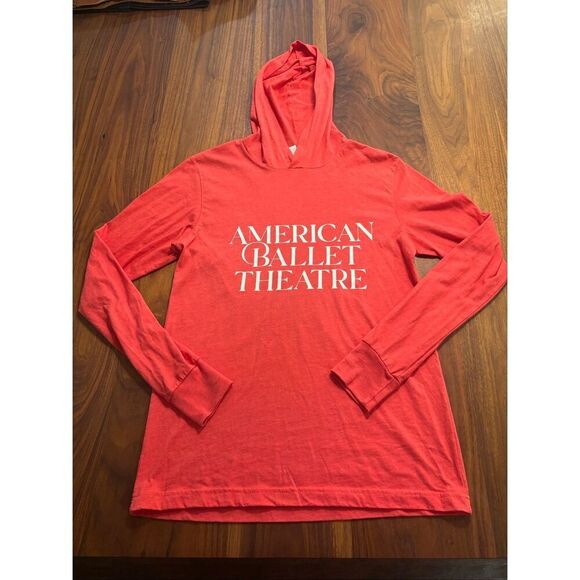 Bella Canvas Tops - Bella+Canvas Womens Red American Ballet Theatre Long Sleeve Hooded T-shirt Small